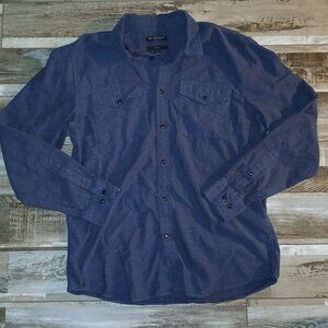 Lucky Brand Men’s Blue Workwear Shirt – Casual Button-Down, Size L